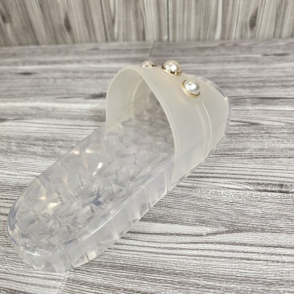 KARL LAGERFELD TulaRubberPool Slide Sandals Transparent Clear-Women's Size 7 NEW - Picture 11 of 15
